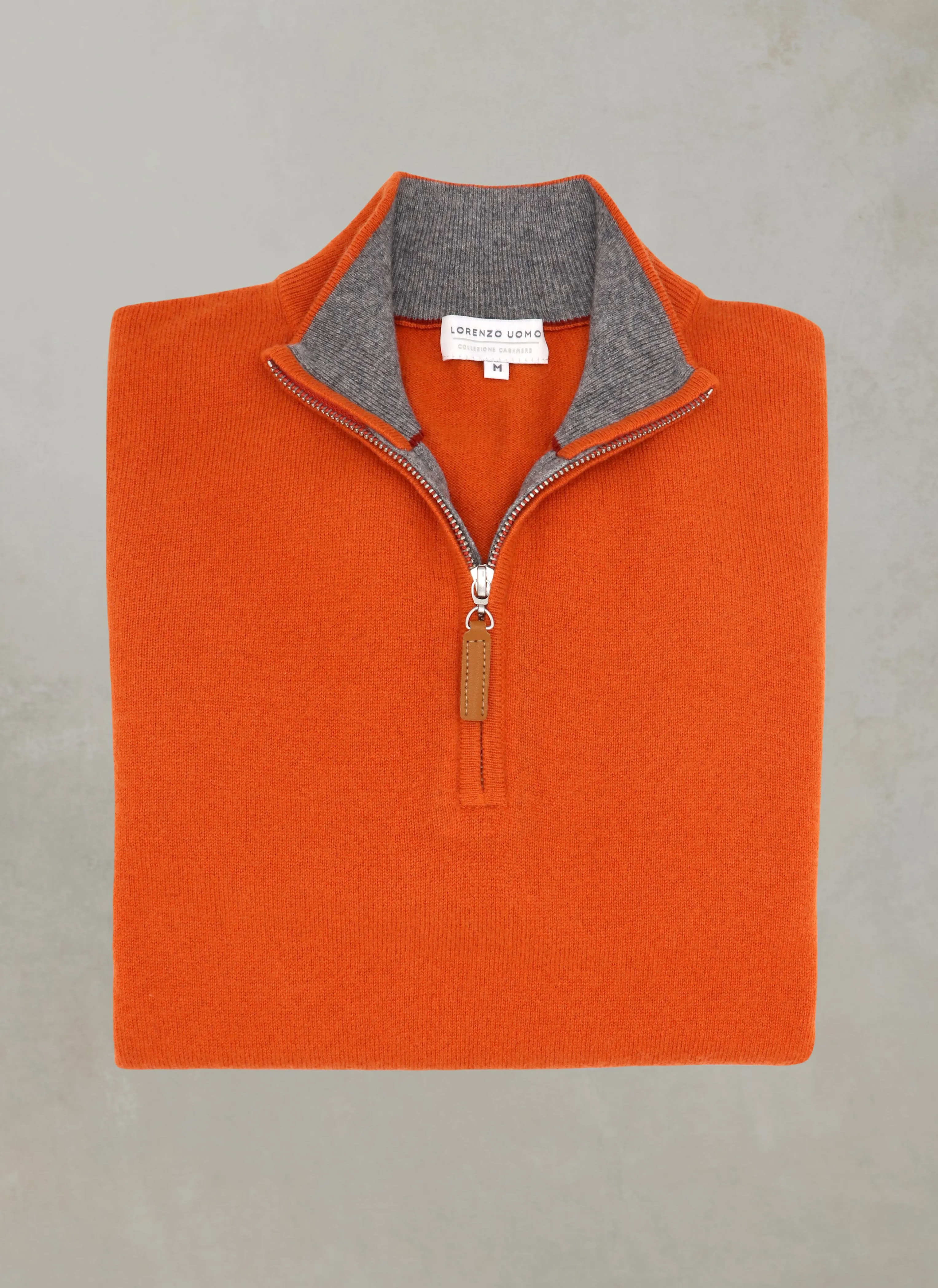 Men's Madison Quarter Zip Cashmere Sweater in Garnet