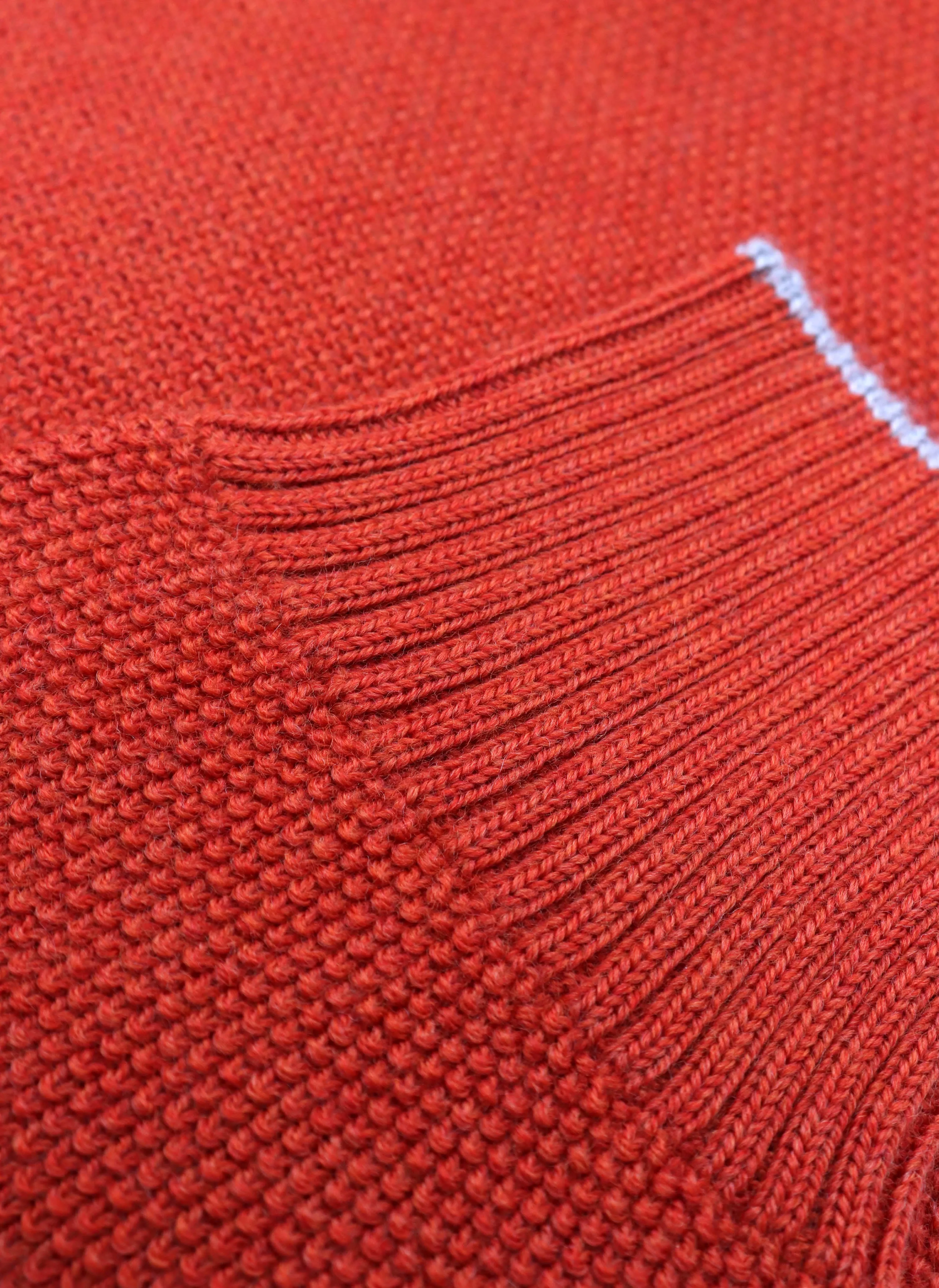 Men's Tollegno Merino Wool Crew Neck Sweater in Rust Mélange