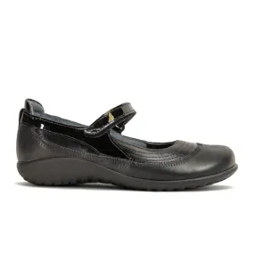 Naot Kirei Mary Jane (Women) - Shiny Black/Black Patent/Black Madras