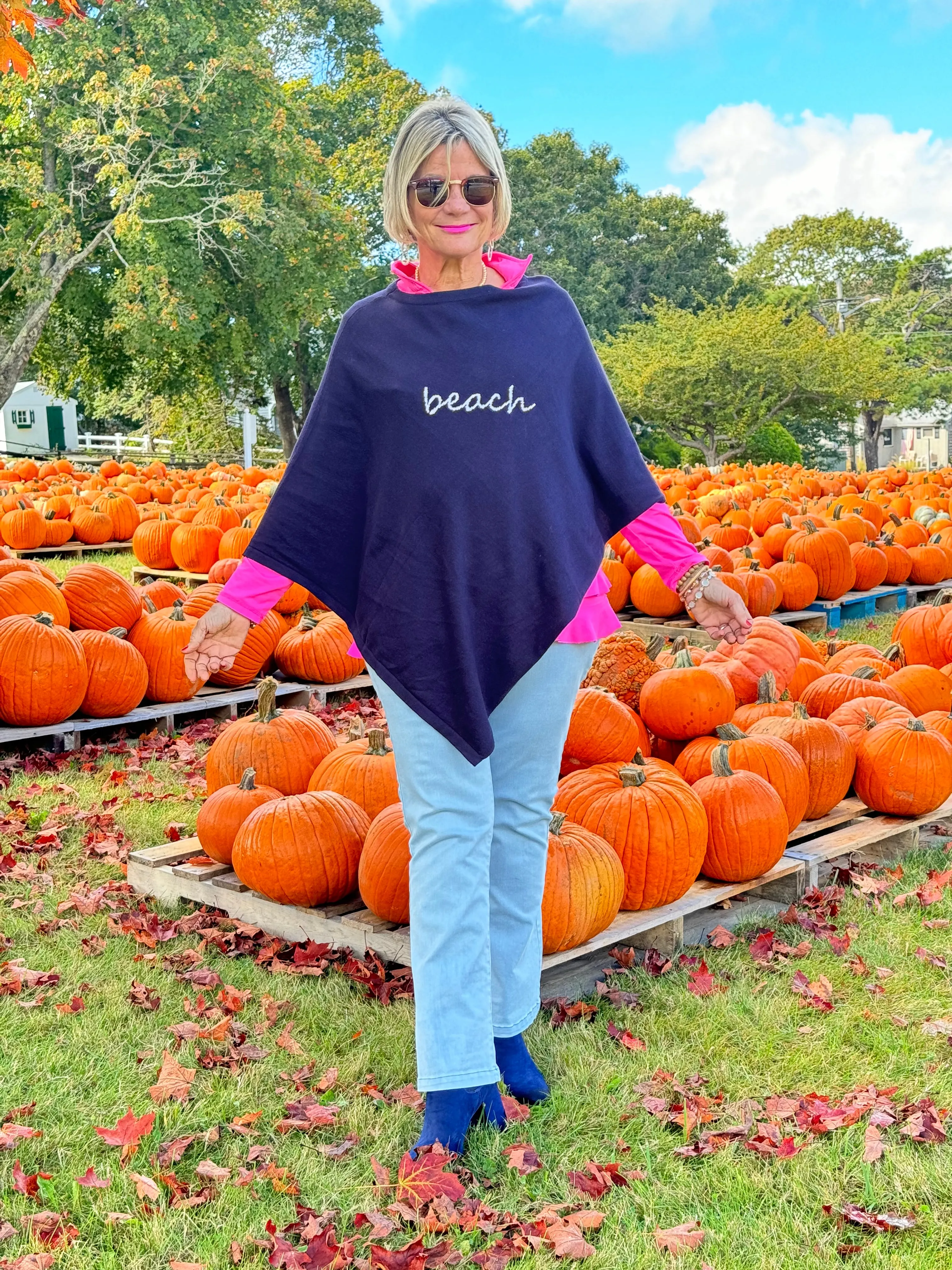 Navy Beach Poncho