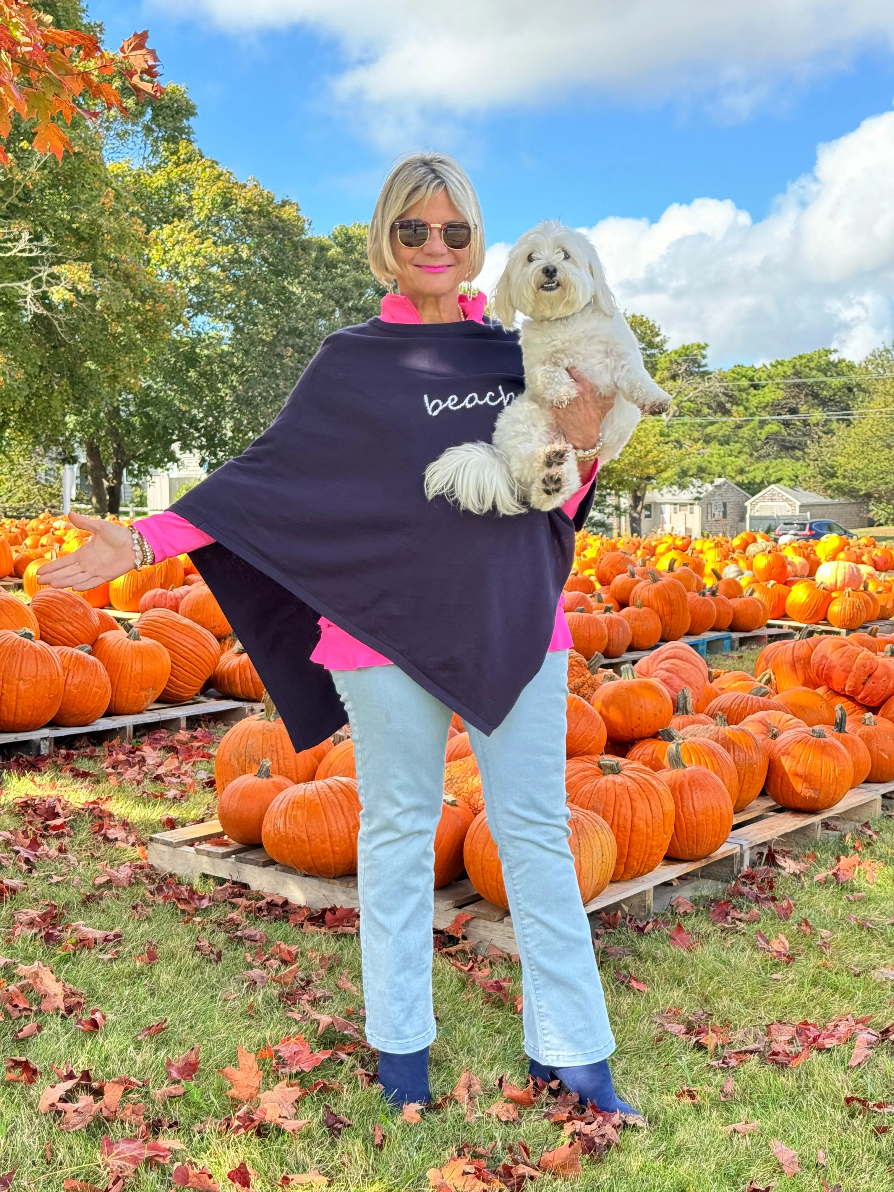 Navy Beach Poncho