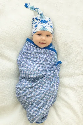 Ophelia Reversible Swaddle Blanket & Newborn Hat Set