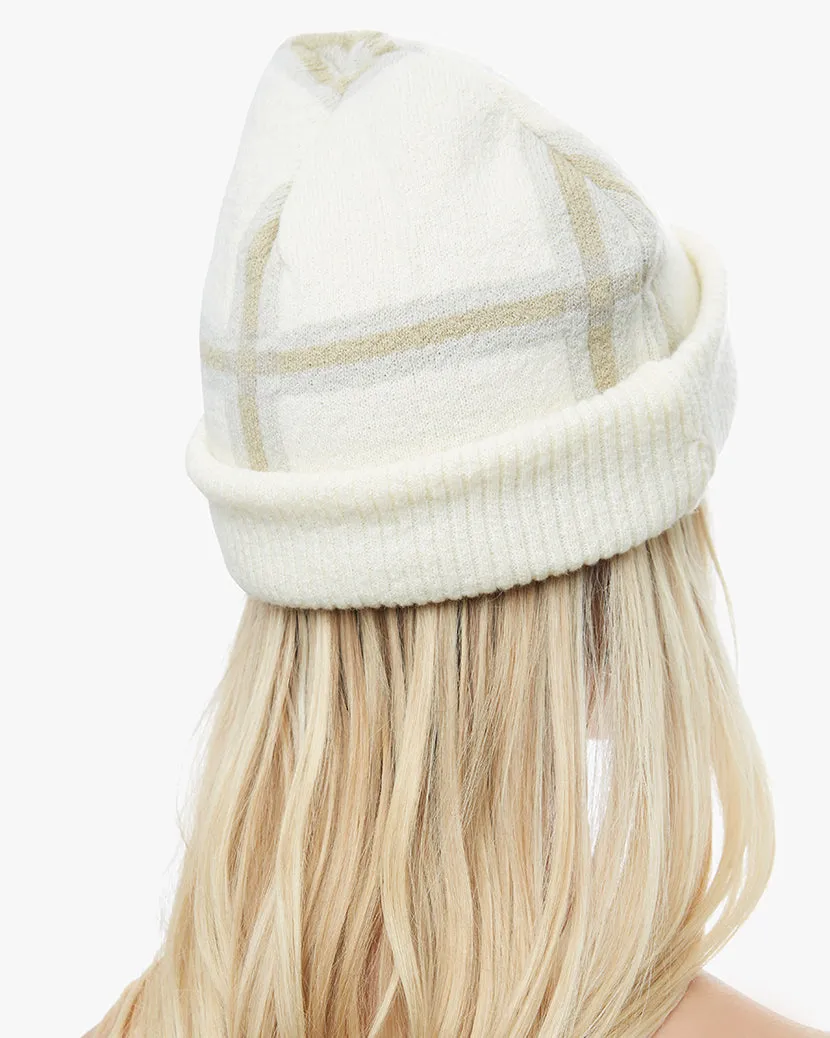 Oversized Plaid Beanie