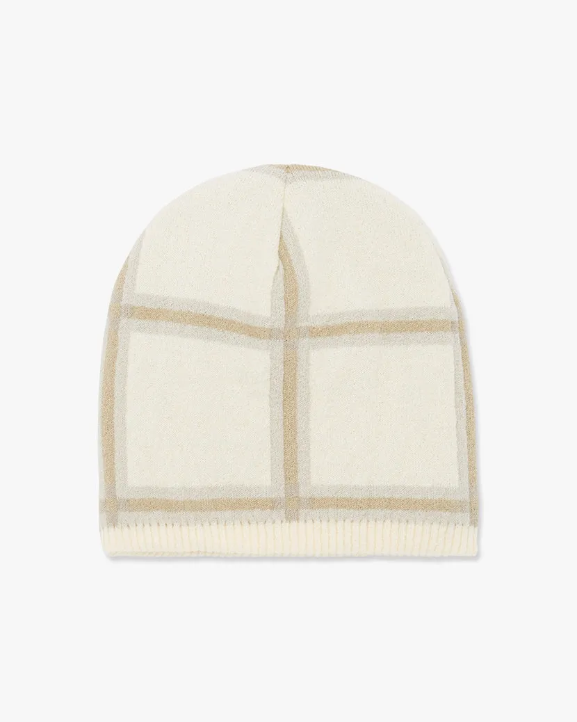 Oversized Plaid Beanie