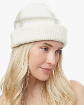 Oversized Plaid Beanie
