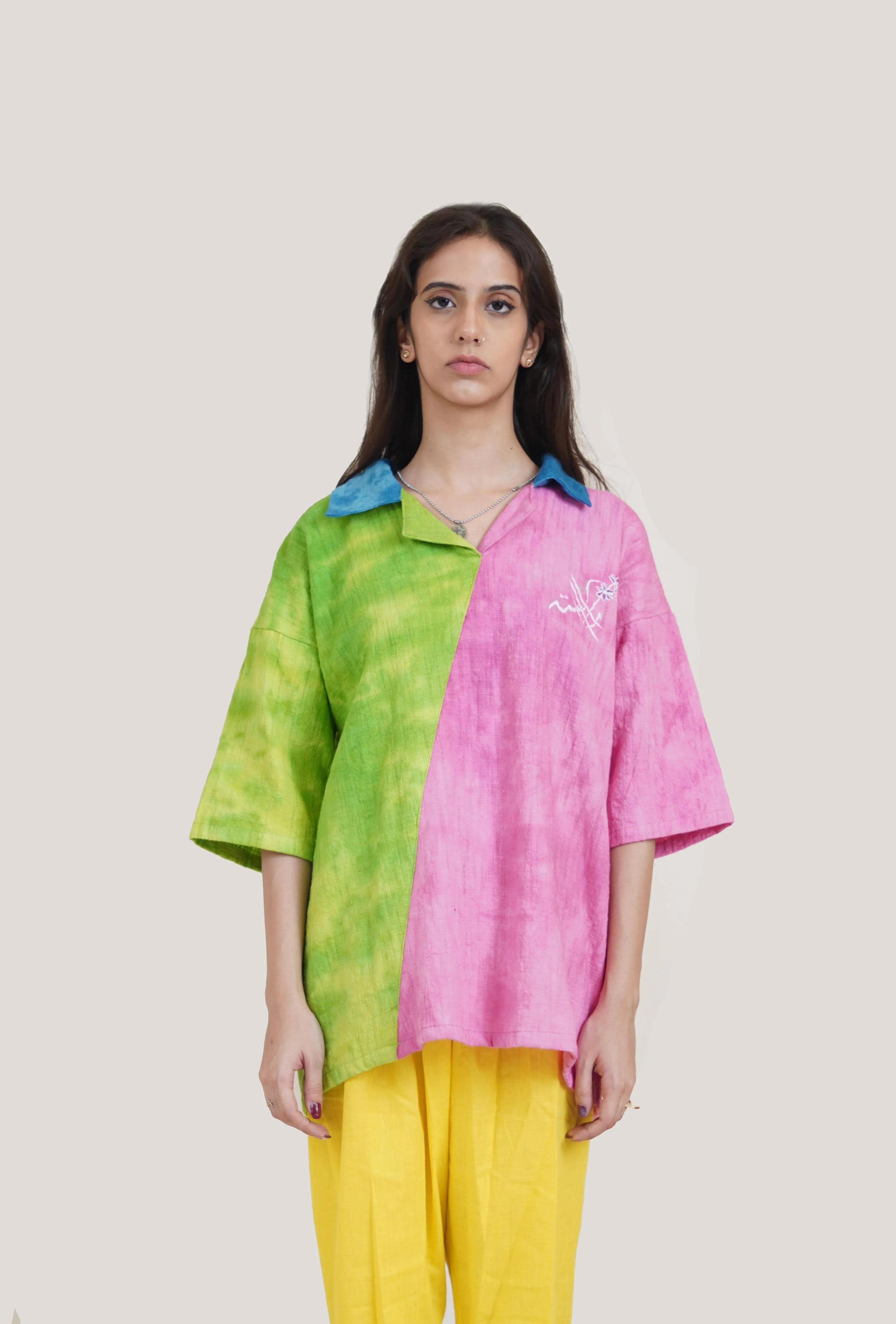 Panel Distorted Dye Shirt