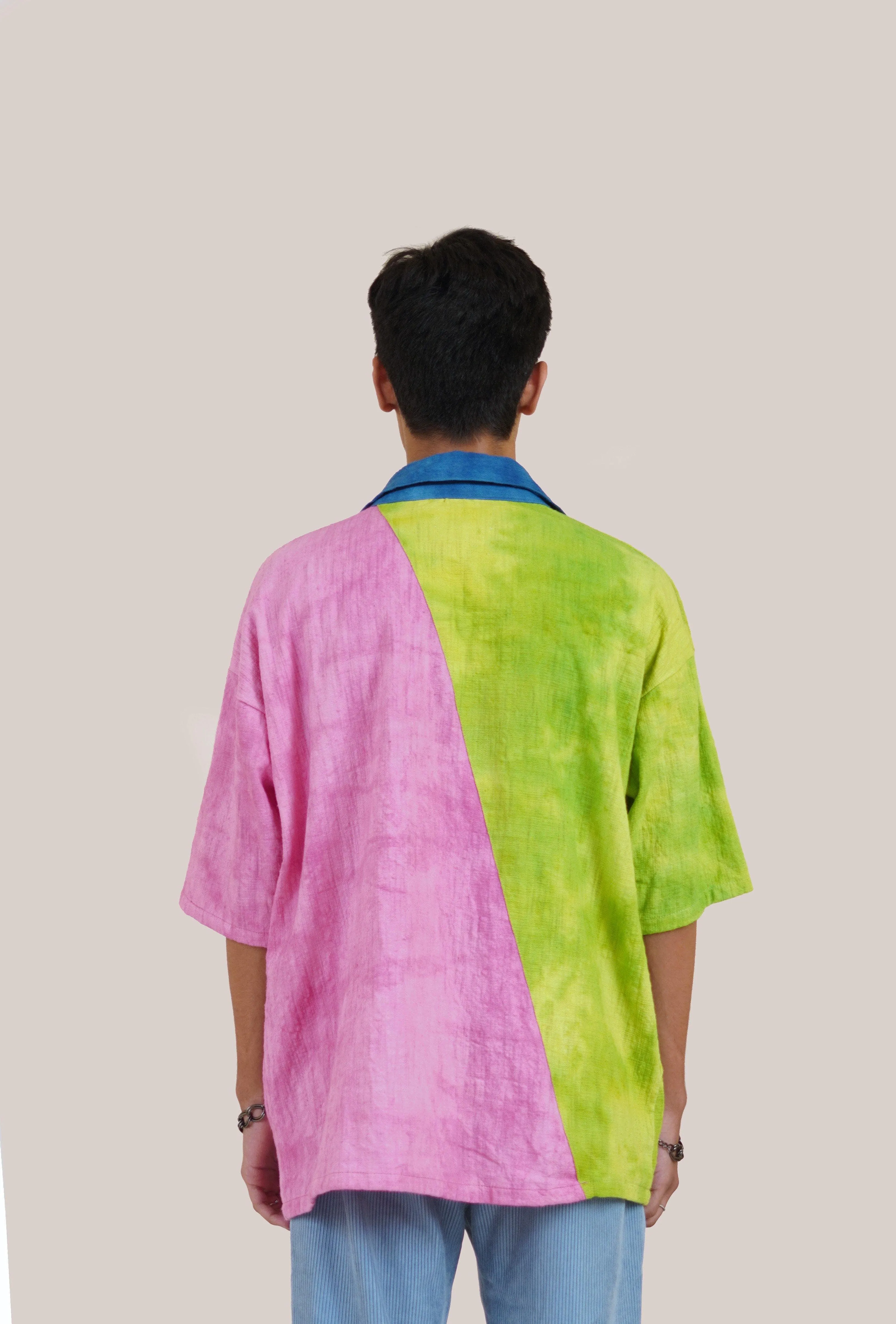 Panel Distorted Dye Shirt