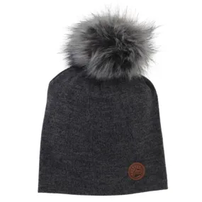 Pom Pom Knit Slouchy Beanie