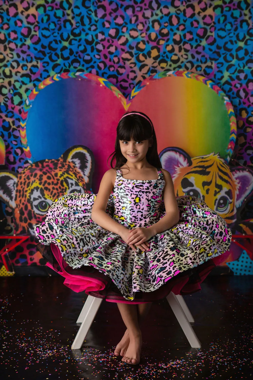 "Leopard Sass"  Petal Length Dress  ( 4 Year - Petite 5 Year)