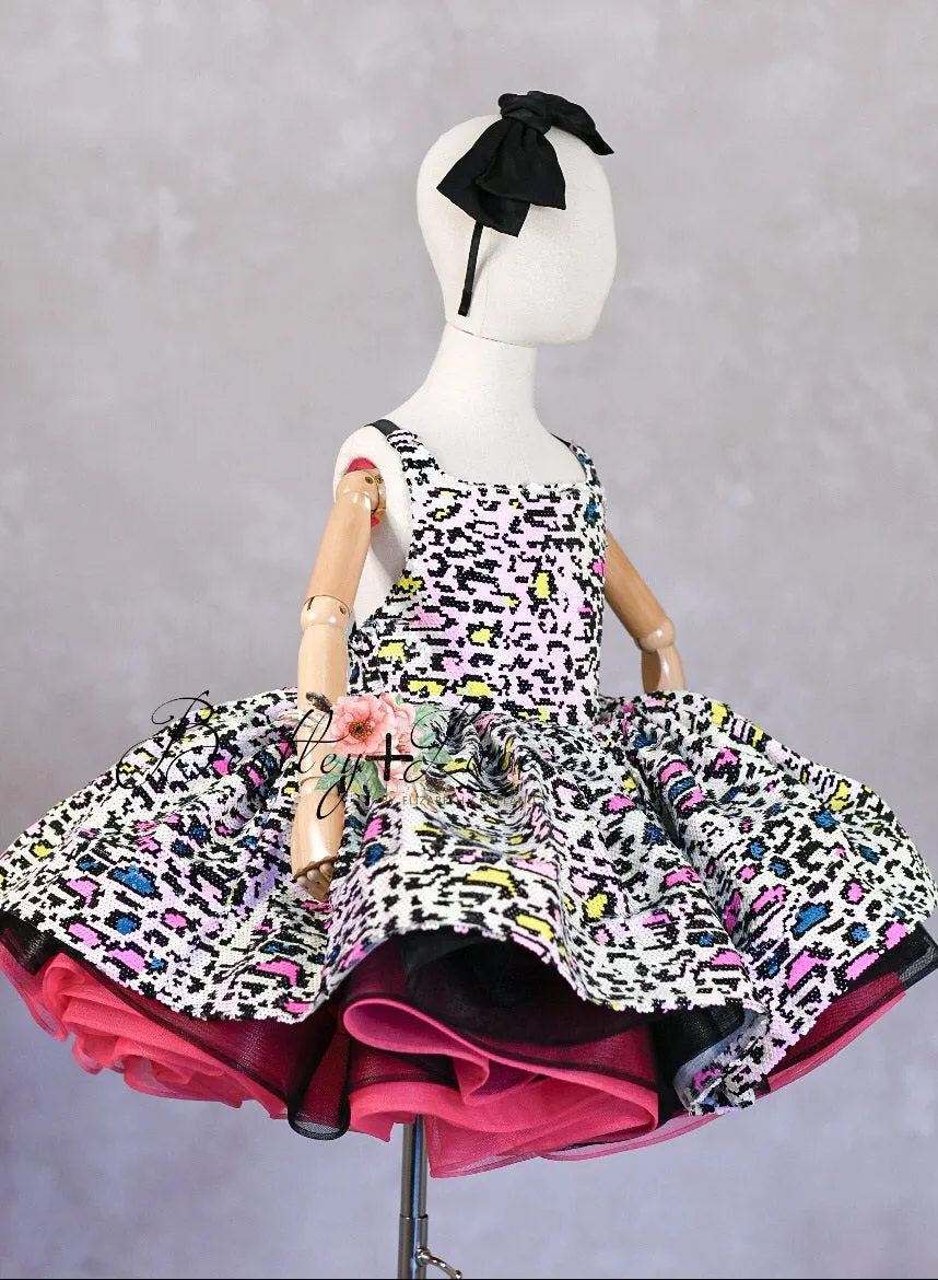 "Leopard Sass"  Petal Length Dress  ( 4 Year - Petite 5 Year)