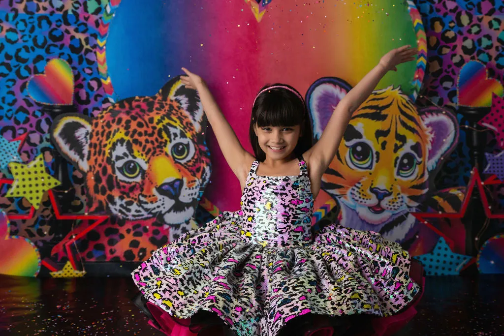 "Leopard Sass"  Petal Length Dress  ( 4 Year - Petite 5 Year)