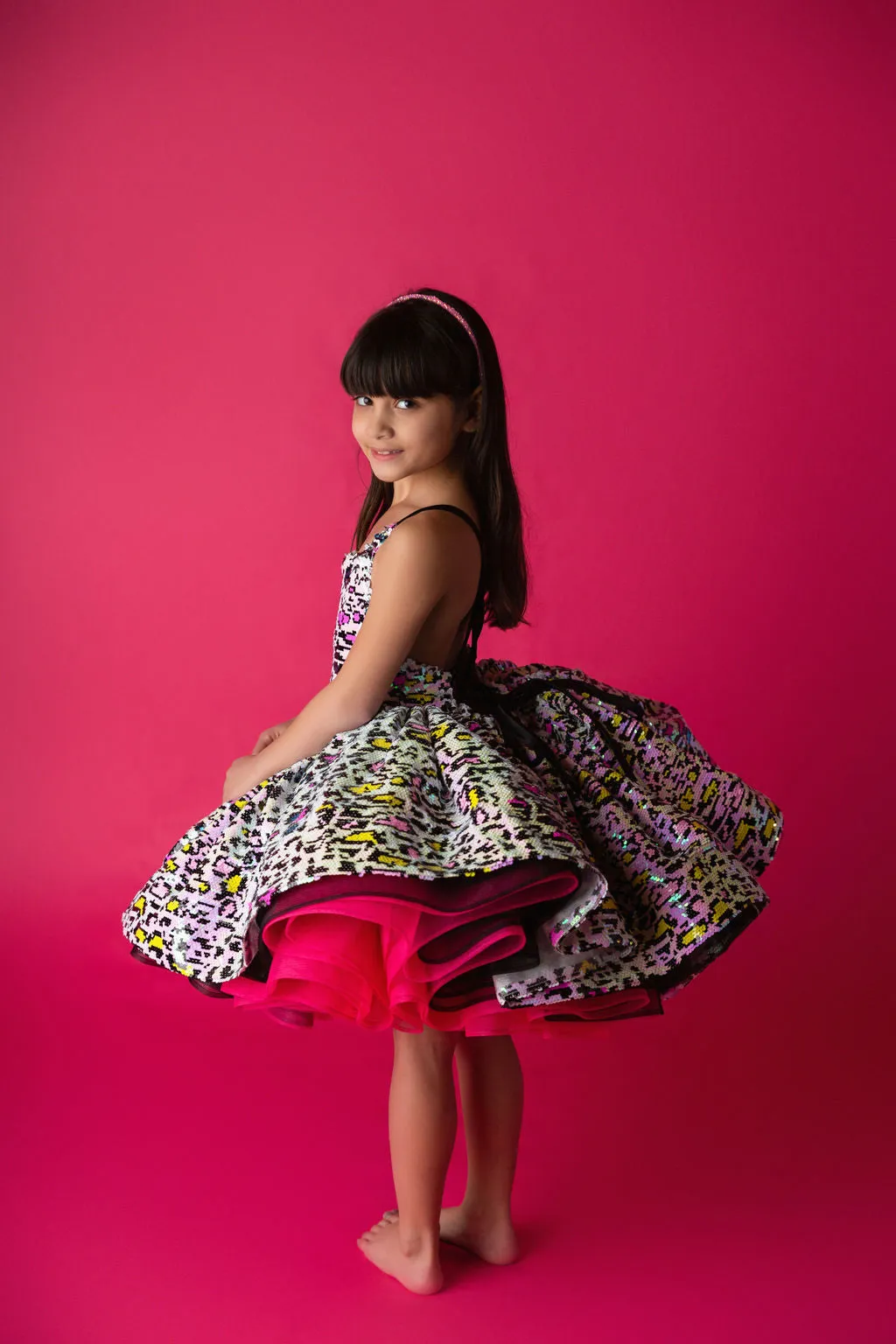 "Leopard Sass"  Petal Length Dress  ( 4 Year - Petite 5 Year)