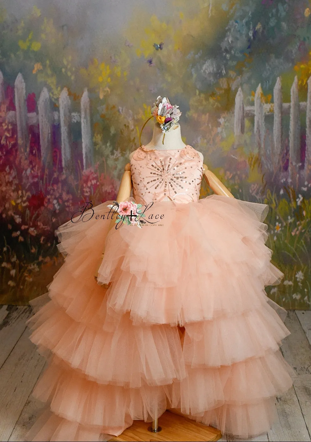 "Star Dazzle"- High Low Length Dress (5 Year - Petite 6 Year)