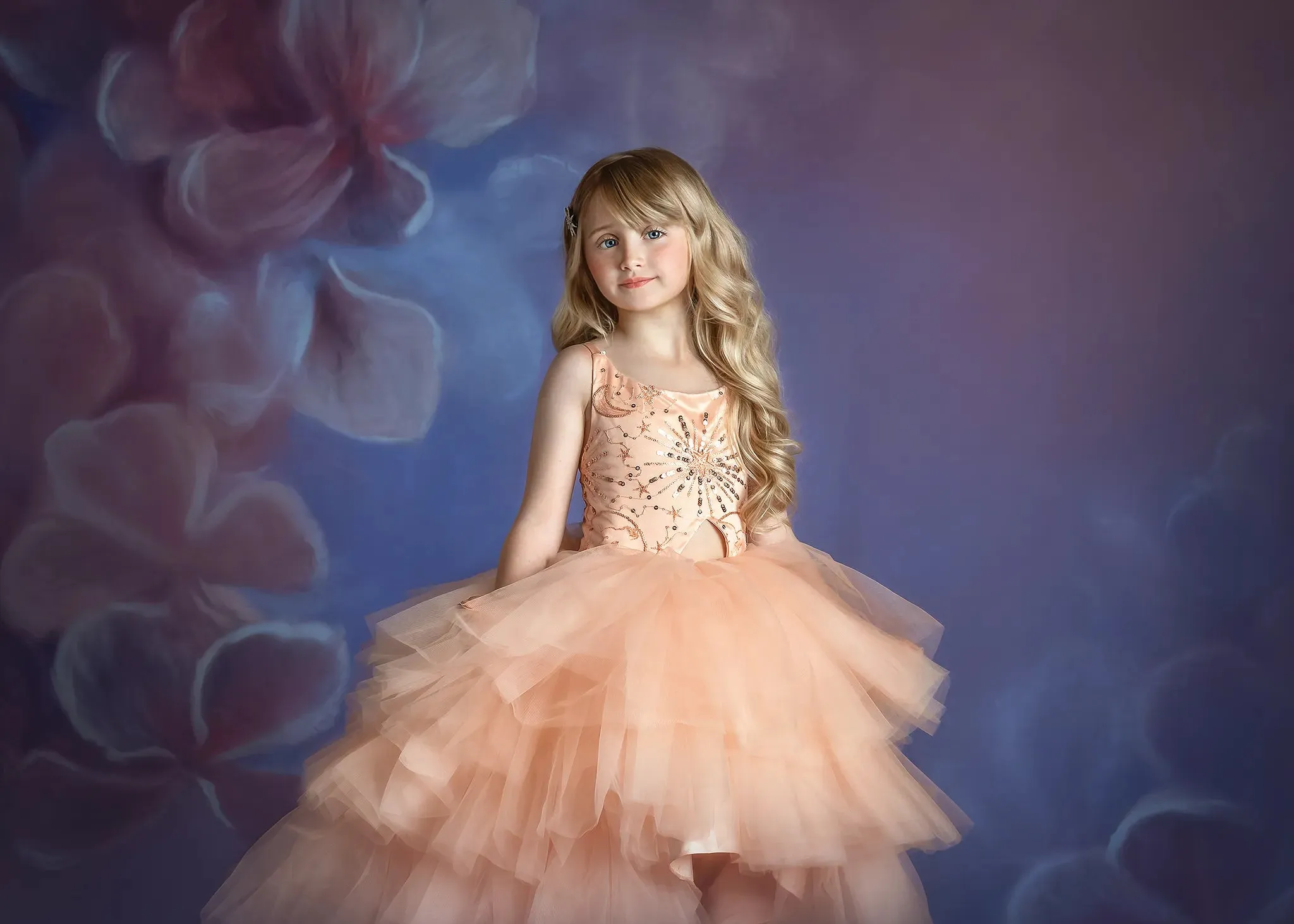 "Star Dazzle"- High Low Length Dress (5 Year - Petite 6 Year)