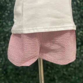 Red Seersucker Shorts