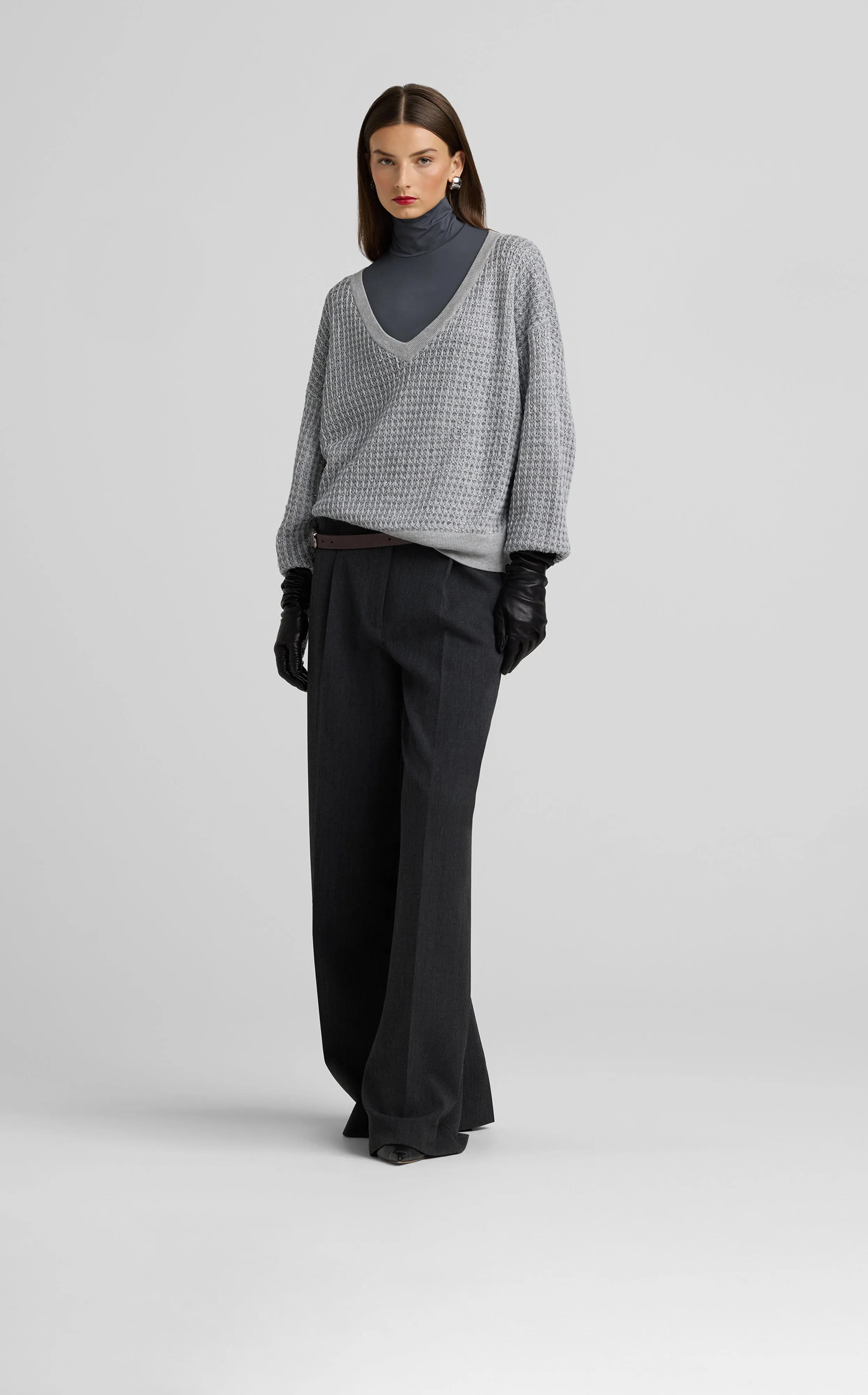 Sequin Mesh Knit Sweater