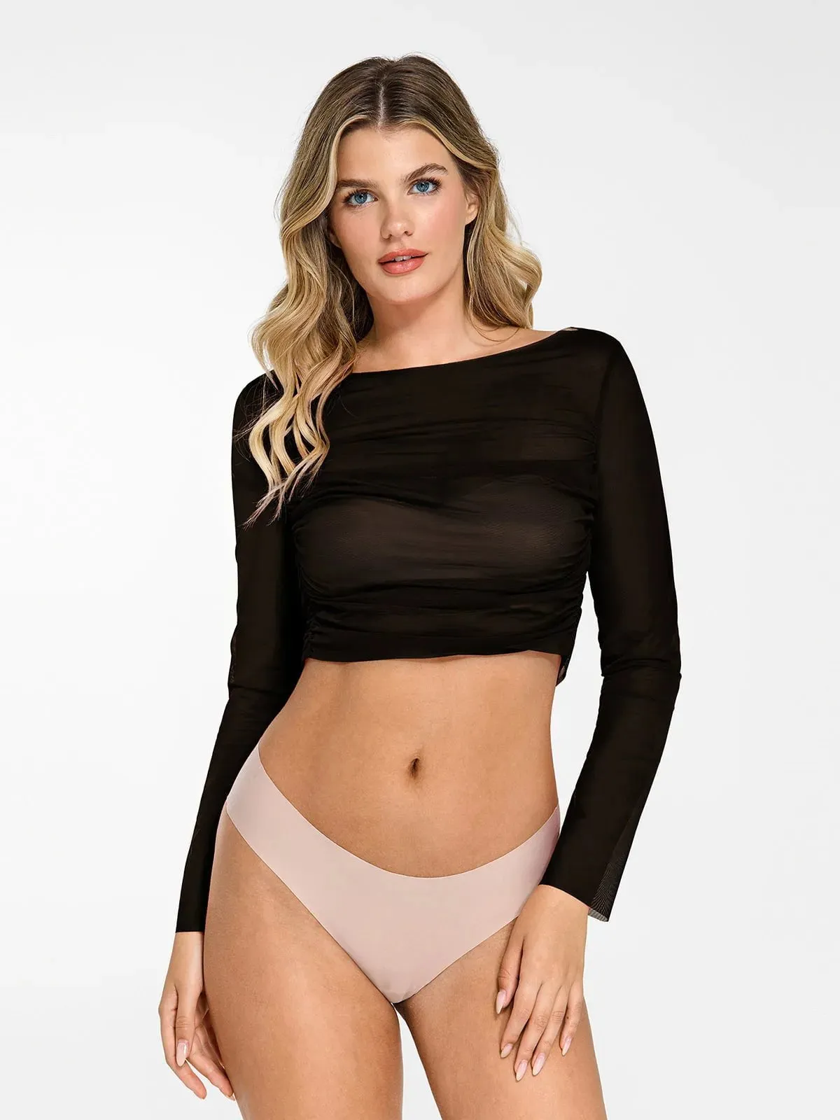 Shapewear Slip Dress Mesh Top Set