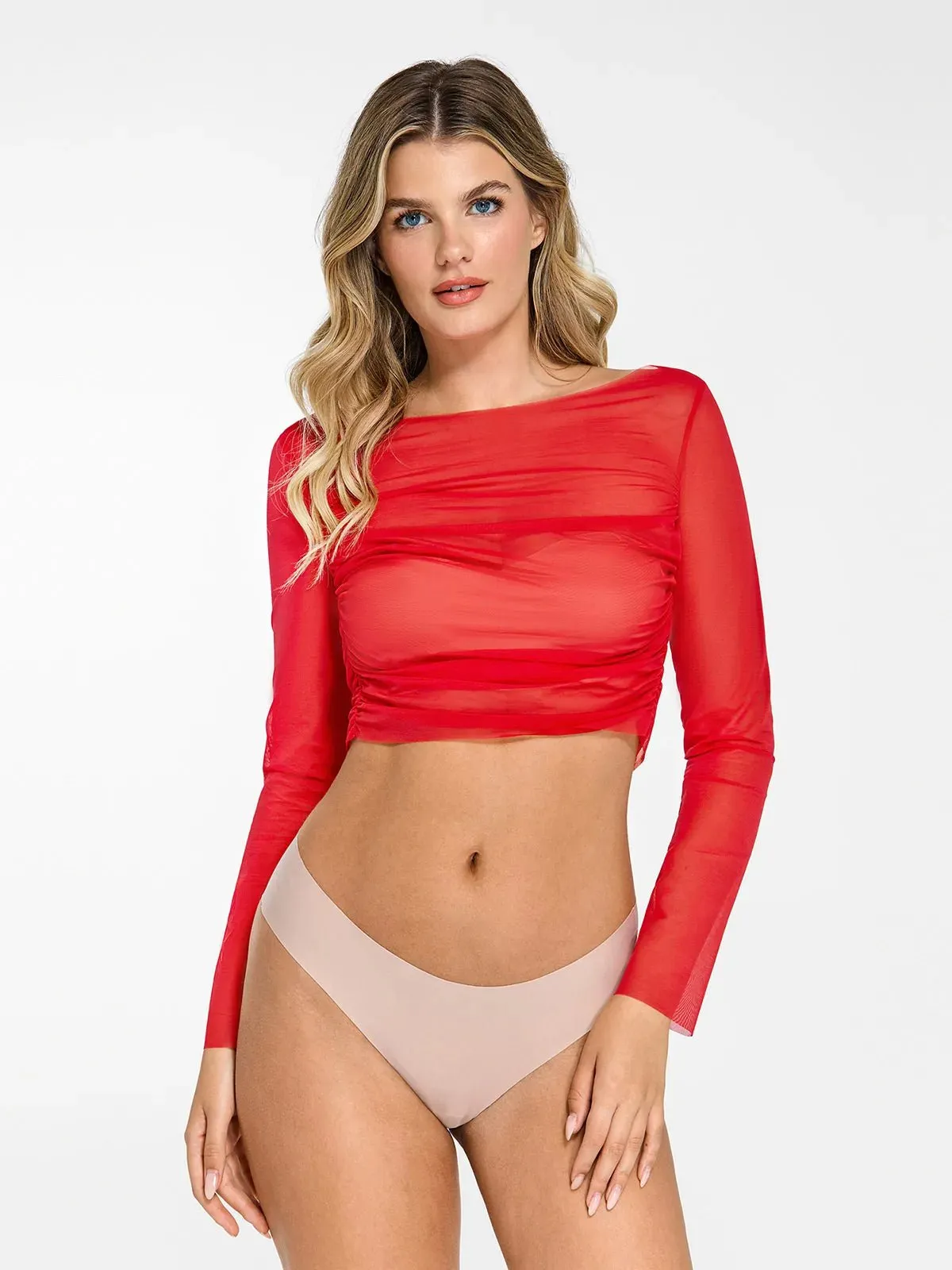 Shapewear Slip Dress Mesh Top Set