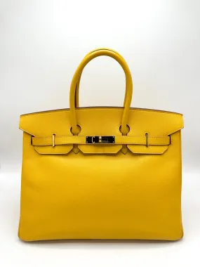 SOLD ON LAYAWAY (Total Price 8200) Jaune Yellow Epsom GHW Birkin 35
