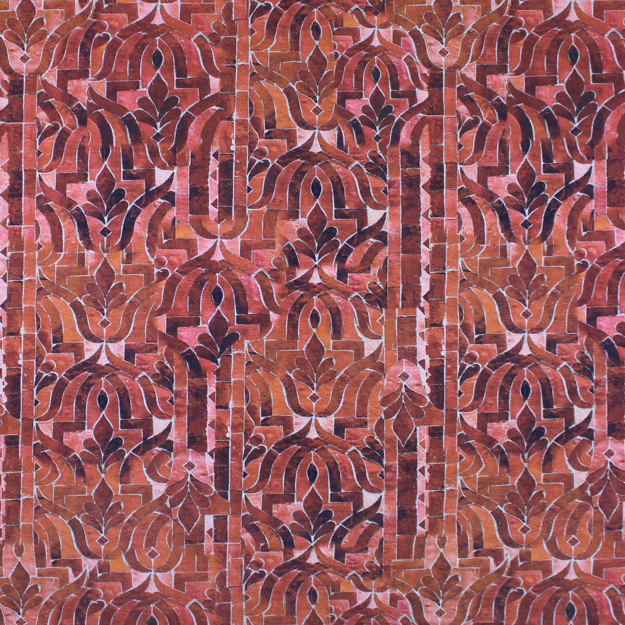 'stonework' drapey viscose blend doubleknit, Oeko-Tex cert.- spice