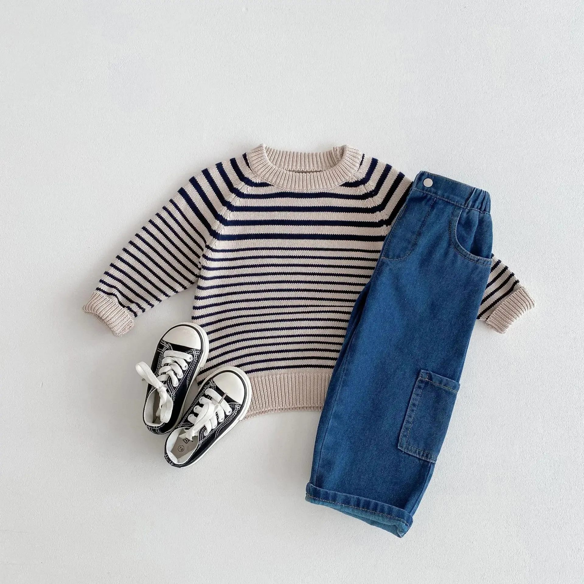 Striped Unisex Long-Sleeved Sweater