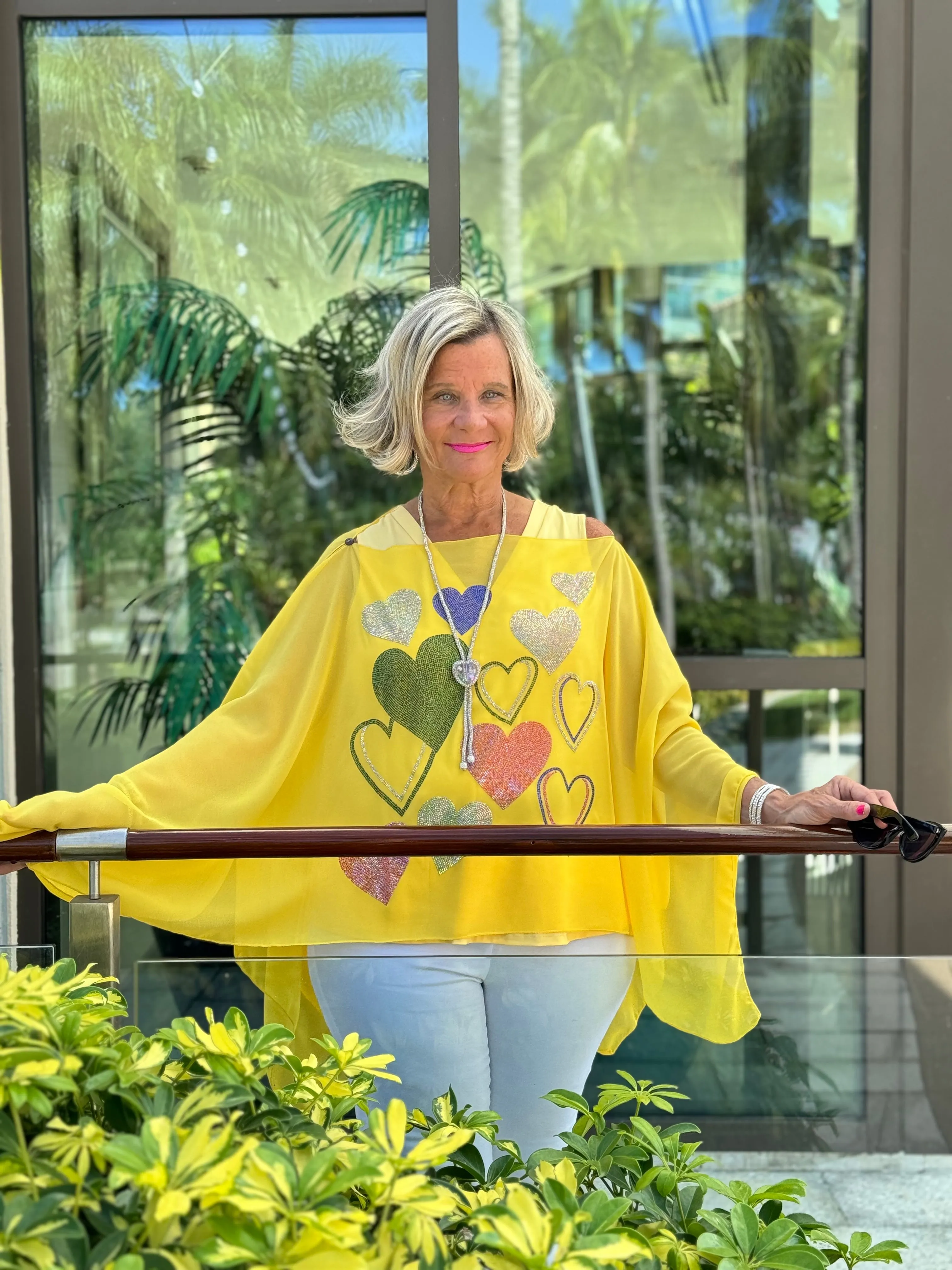 SWAROVSKI CRYSTAL YELLOW  HEART TOP