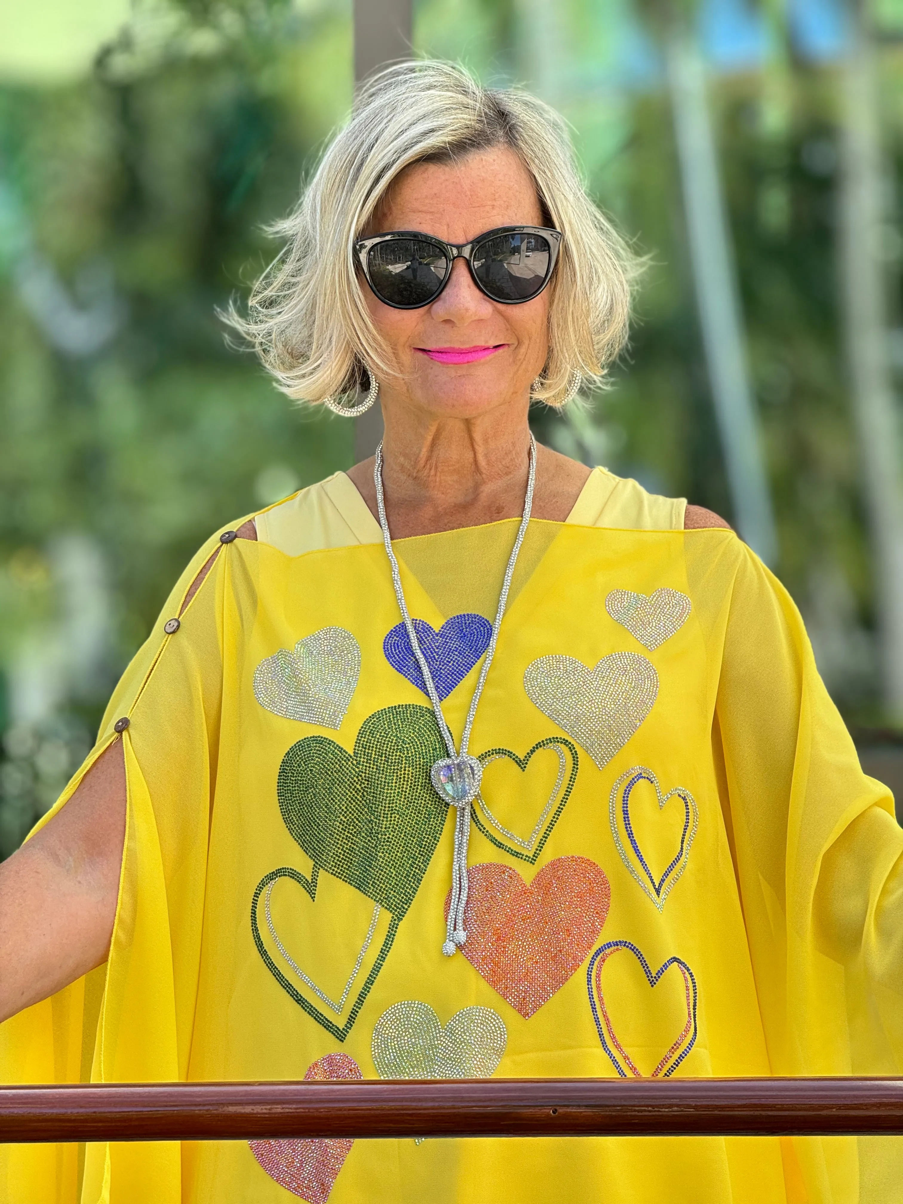SWAROVSKI CRYSTAL YELLOW  HEART TOP
