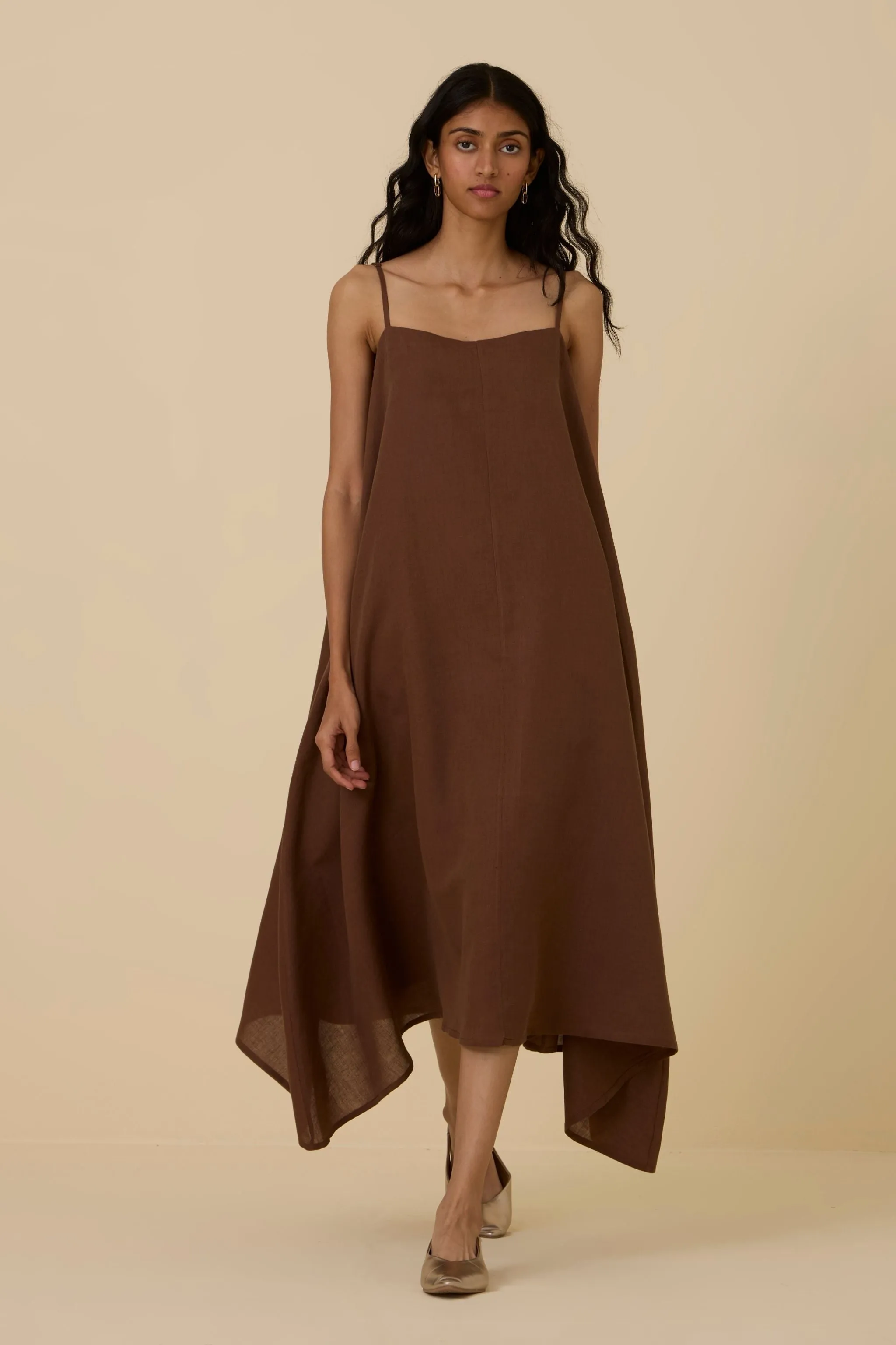 Talib Brown Slip Dress