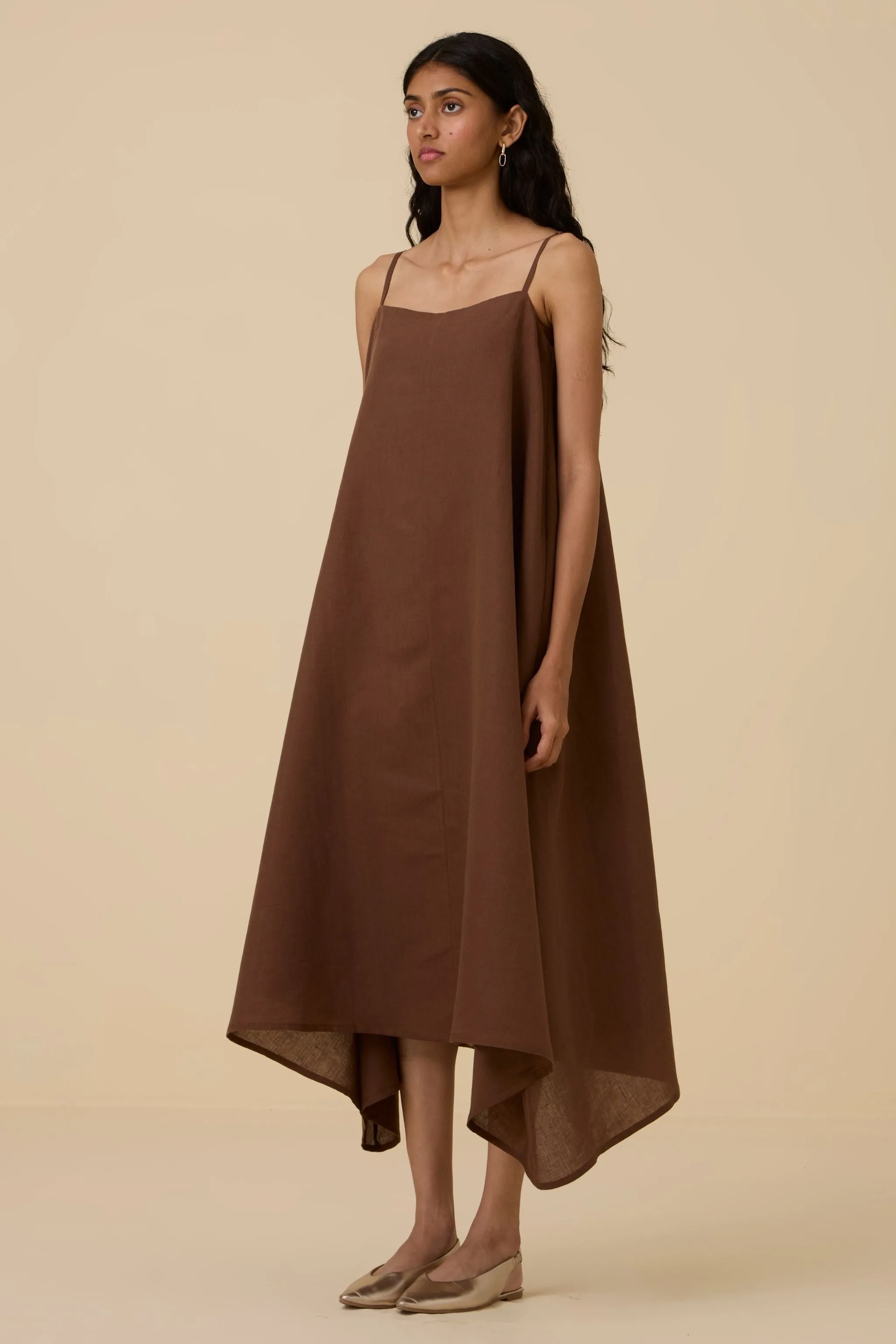 Talib Brown Slip Dress