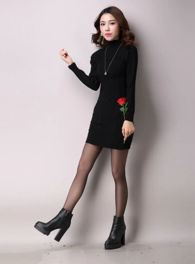 TastyHottie - Knitted Cashmer Thick Sweater Dress Warm Women Cotton Straight Dress