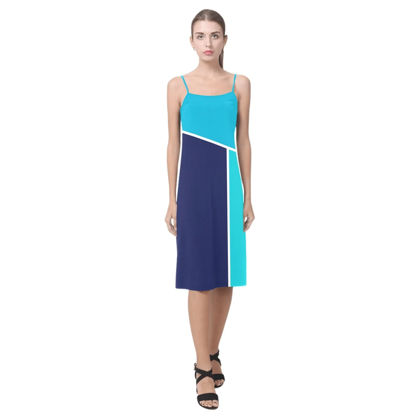 tri colored dress Alcestis Slip Dress (Model D05)
