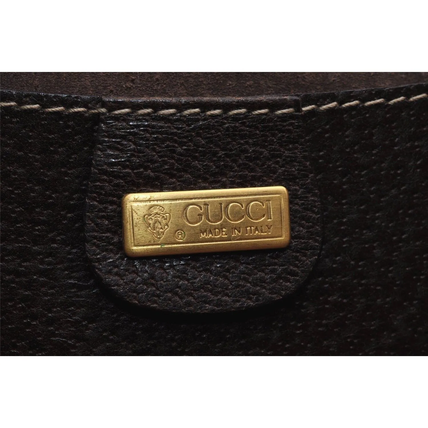 Vintage Gucci boarskin leather top handle Kelly style purse with bamboo look accents and carved wood handle