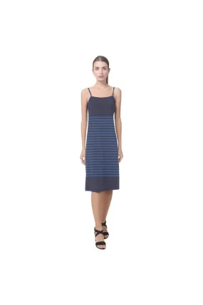winter blue stripes Alcestis Slip Dress (Model D05)