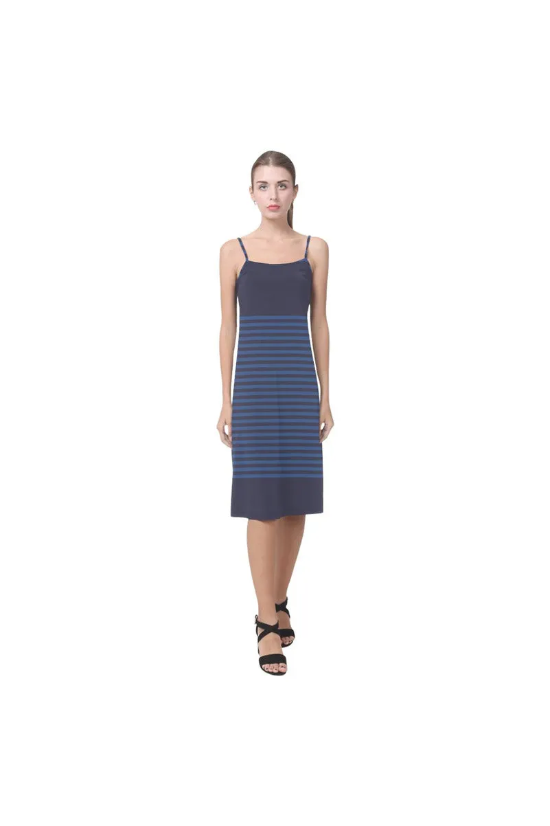 winter blue stripes Alcestis Slip Dress (Model D05)