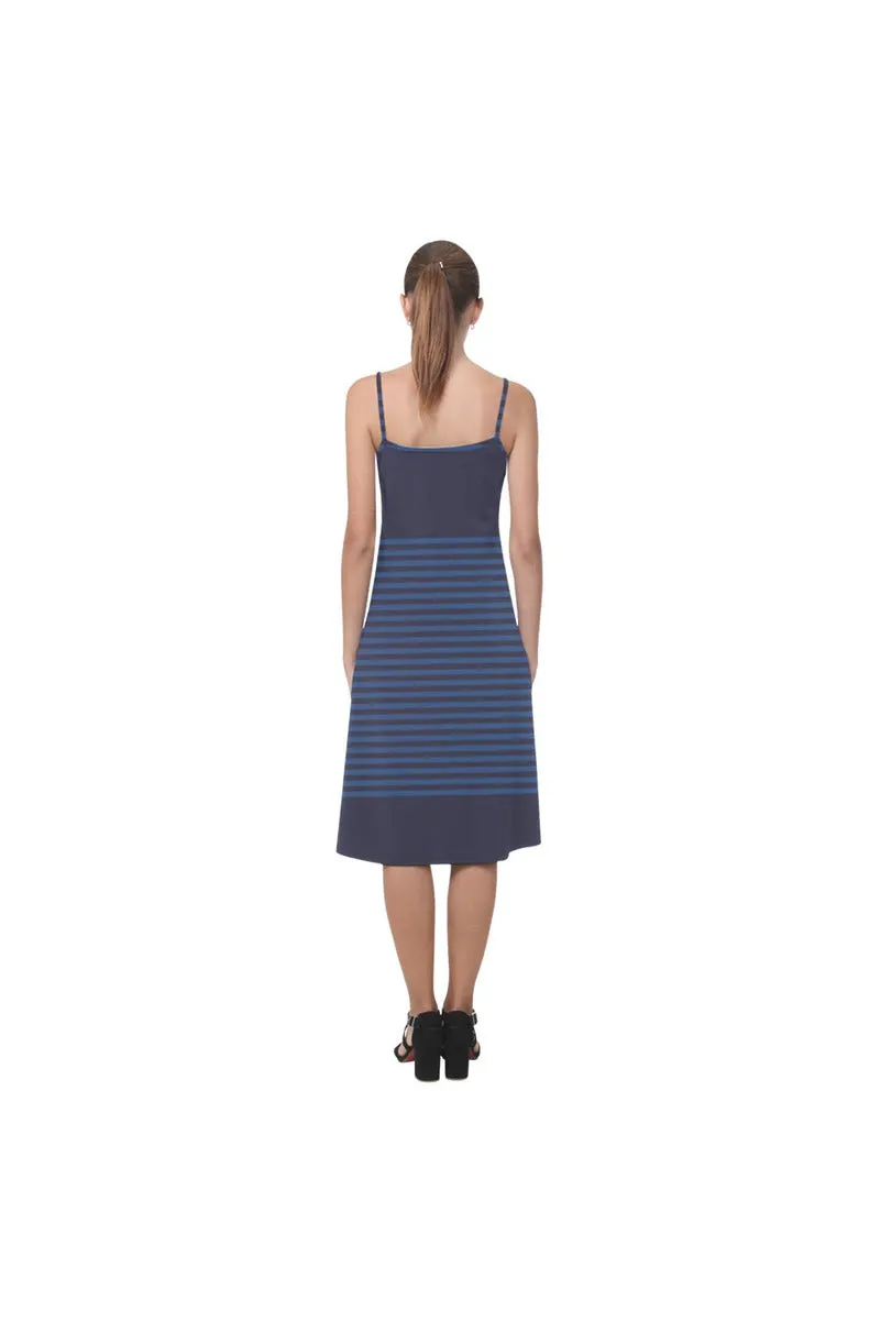winter blue stripes Alcestis Slip Dress (Model D05)