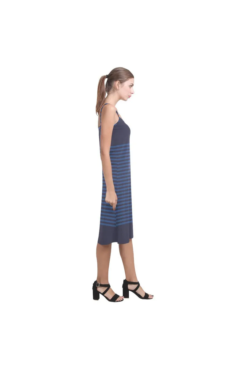 winter blue stripes Alcestis Slip Dress (Model D05)