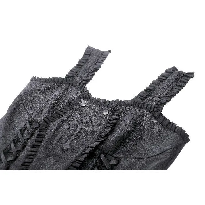 Women's Gothic Ruffled Lace-up Overbust Corset