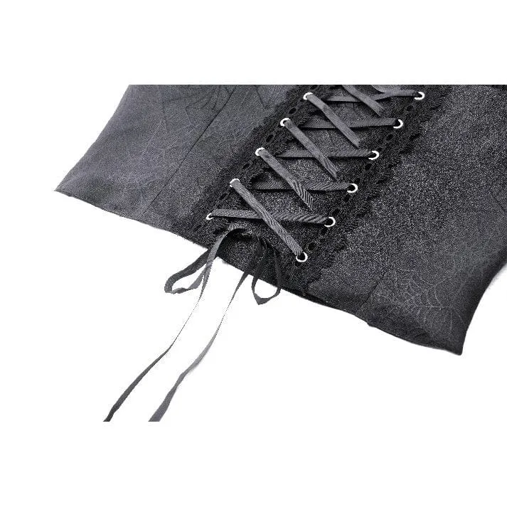 Women's Gothic Ruffled Lace-up Overbust Corset